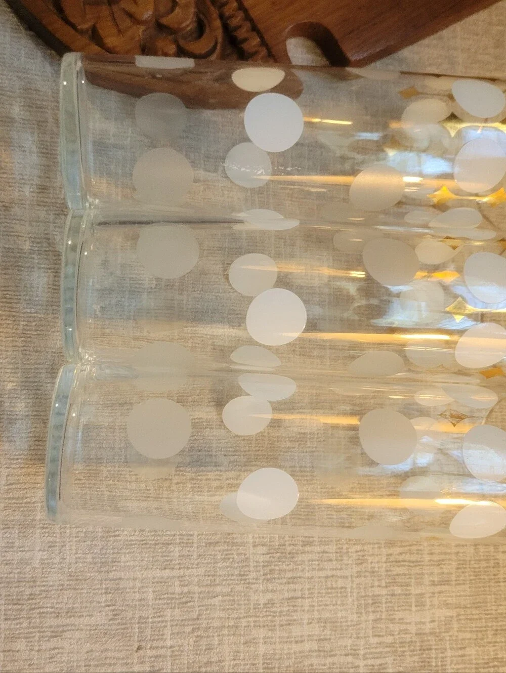 Libby Highball Collins White Dot Gold-Trim Glass Retro - Home Accents